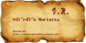 Vörös Marietta névjegykártya