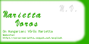 marietta voros business card